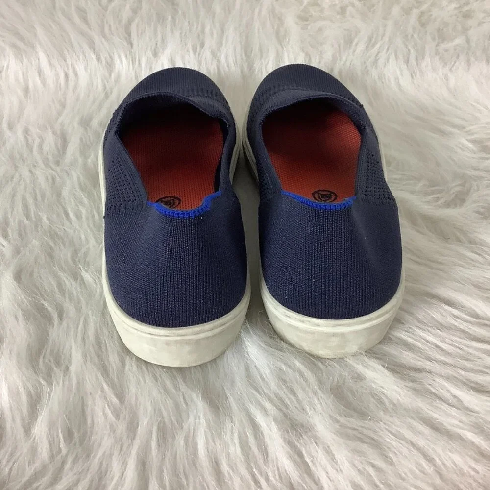 Rothy's The Sneaker Maritime Lattice Stitch Navy Slip On Shoes Women's 7.5